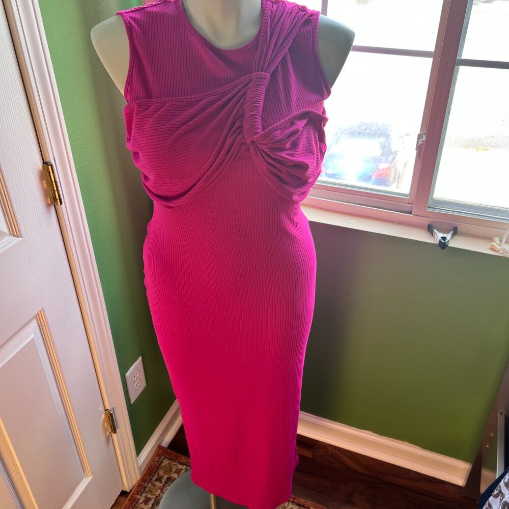Curvi Milleux Ribbed Dress - Fuchsia - Size 1X